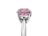 White gold Fancy Pink Cushion  Cut Solitaire Ring with Four-Prong Setting on a Classic Band_79