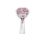 White gold Fancy Pink Cushion  Cut Solitaire Ring with Thin Band and Four-Prong Setting_21