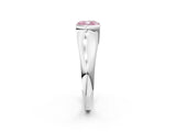 White gold Fancy Pink Cushion Cut Solitaire Tension Set Diamond Ring with Split Shank Band_38