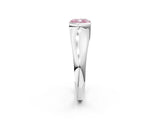 White gold Fancy Pink Cushion Cut Solitaire Tension Set Diamond Ring with Split Shank Band_50