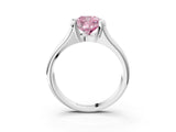 White gold Fancy Pink Cushion Cut Solitaire Tension Set Diamond Ring with Split Shank Band_51