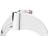 White gold Fancy Pink Cushion Cut Solitaire Tension-Set Diamond Split Shank Ring_4