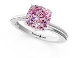 White gold Fancy Pink Cushion  Cut Solitaire Twist Band Ring with Four-Prong Setting_21