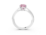 White gold Fancy Pink Cushion  Cut Solitaire Twist Band Ring with Four-Prong Setting_23