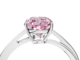 White gold Fancy Pink Cushion  Cut Solitaire Twist Band Ring with Four-Prong Setting_24