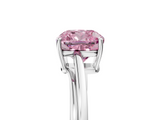 White gold Fancy Pink Cushion  Cut Solitaire Twist Band Ring with Four-Prong Setting_25