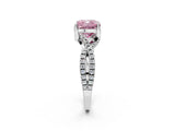 White gold Fancy Pink Cushion Cut Solitaire Twist Pave Diamond Engagement Ring with Prong Setting_30