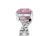 White gold Fancy Pink Cushion Cut Solitaire Twist Pave Diamond Engagement Ring with Prong Setting_33