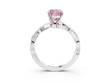 White gold Fancy Pink Cushion Cut Solitaire Twisted Pave Band with Four-Prong Setting_18