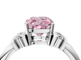 White gold Fancy Pink Cushion  Cut Three-Stone Channel Set Ring with Bar Prongs_62