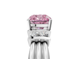 White gold Fancy Pink Cushion  Cut Three-Stone Channel Set Ring with Bar Prongs_63