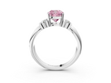 White gold Fancy Pink Cushion  Cut Three-Stone Channel Set Ring with Bar Prongs_65