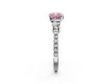 White gold Fancy Pink Cushion  Cut Three-Stone Diamond Pavé Band with Prong Setting_18