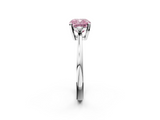 White gold Fancy Pink Cushion  Cut Three-Stone Solitaire Ring with Round Accent Diamonds and Four-Prong Setting_22