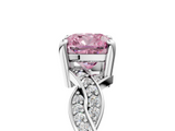 White gold Fancy Pink Cushion  Cut Twisted Pavé Band Solitaire Ring with Four-Prong Setting_60