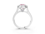 White gold Fancy Pink Cushion  Diamond Halo Ring with Milgrain Frame and Pavé Band_75