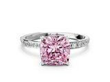 White gold Fancy Pink Cushion  Diamond Pavé Band with Six-Prong Setting_27