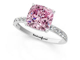 White gold Fancy Pink Cushion  Diamond Pavé Band with Six-Prong Setting_28