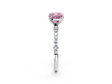 White gold Fancy Pink Cushion  Diamond Pavé Band with Six-Prong Setting_29