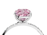 White gold Fancy Pink Cushion  Diamond Pavé Band with Six-Prong Setting_31