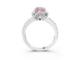 White gold Fancy Pink Cushion  Diamond Solitaire Ring with Shared Prong Pavé Band_27