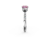 White gold Fancy Pink Cushion  Diamond Three-Stone Pave Band with Four-Prong Setting_22