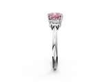 White gold Fancy Pink Cushion  Diamond Three-Stone Ring with Trapezoid Side Stones and Prong Setting_35