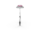 White gold Fancy Pink Cushion  Halo Diamond Engagement Ring with Solitaire Band and Four-Prong Setting_22