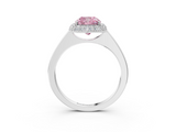White gold Fancy Pink Cushion  Halo Diamond Engagement Ring with Solitaire Band and Four-Prong Setting_23