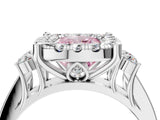 White gold Fancy Pink Cushion  Halo Diamond Engagement Ring with Split Shank and Four-Prong Setting_65