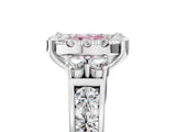 White gold Fancy Pink Cushion  Halo Diamond Engagement Ring with Split Shank and Four-Prong Setting_66