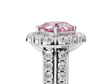 White gold Fancy Pink Cushion  Halo Diamond Engagement Ring with Split Shank and Prong Setting_70