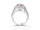 White gold Fancy Pink Cushion  Halo Diamond Engagement Ring with Split Shank and Prong Setting_71