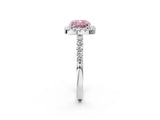 White gold Fancy Pink Cushion  Halo Diamond Pavé Solitaire Ring_71