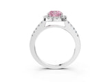 White gold Fancy Pink Cushion  Halo Diamond Pavé Solitaire Ring_72