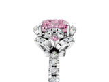 White gold Fancy Pink Cushion  Halo Diamond Pave Band Ring with Four-Prong Setting_20