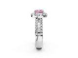 White gold Fancy Pink Cushion  Halo Diamond Split Shank Engagement Ring with Prong Setting_29