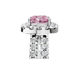 White gold Fancy Pink Cushion  Halo Diamond Split Shank Engagement Ring with Prong Setting_32