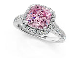 White gold Fancy Pink Cushion  Halo Pavé Diamond Engagement Ring with Four-Prong Setting_27