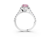 White gold Fancy Pink Cushion  Halo Pavé Diamond Engagement Ring with Four-Prong Setting_29