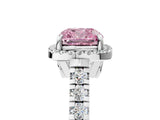 White gold Fancy Pink Cushion  Halo Pavé Diamond Engagement Ring with Four-Prong Setting_31