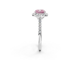White gold Fancy Pink Cushion  Halo Pavé Diamond Engagement Ring with Four-Prong Setting_5
