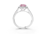 White gold Fancy Pink Cushion  Halo Pavé Diamond Engagement Ring with Four-Prong Setting_6