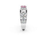 White gold Fancy Pink Cushion  Halo Pave Diamond Engagement Ring with Milgrain Detailing_50