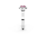 White gold Fancy Pink Cushion  Halo Pave Split Shank Prong Setting Ring_89