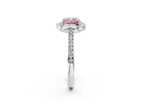 White gold Fancy Pink Cushion  Halo Round Diamond Pave Band with Four-Prong Setting_52