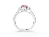 White gold Fancy Pink Cushion  Halo Round Diamond Pave Band with Four-Prong Setting_53