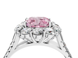 White gold Fancy Pink Cushion  Halo Split Shank Diamond Engagement Ring with Pave Band and Four-Prong Setting_58