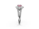 White gold Fancy Pink Cushion  Halo Split Shank Diamond Engagement Ring with Prong Setting_22