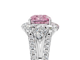 White gold Fancy Pink Cushion  Halo Split Shank Diamond Engagement Ring with Prong Setting_25